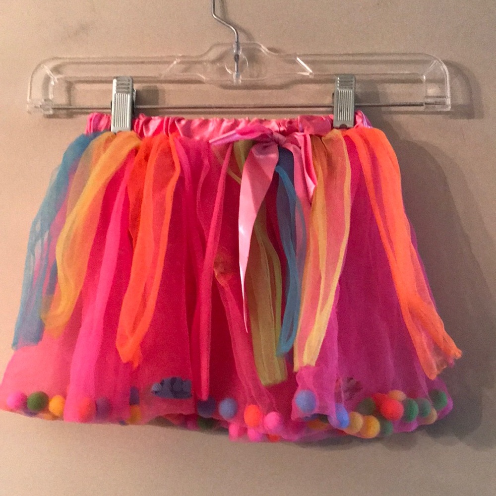 Toddler TuTu- Colorful with PomPoms